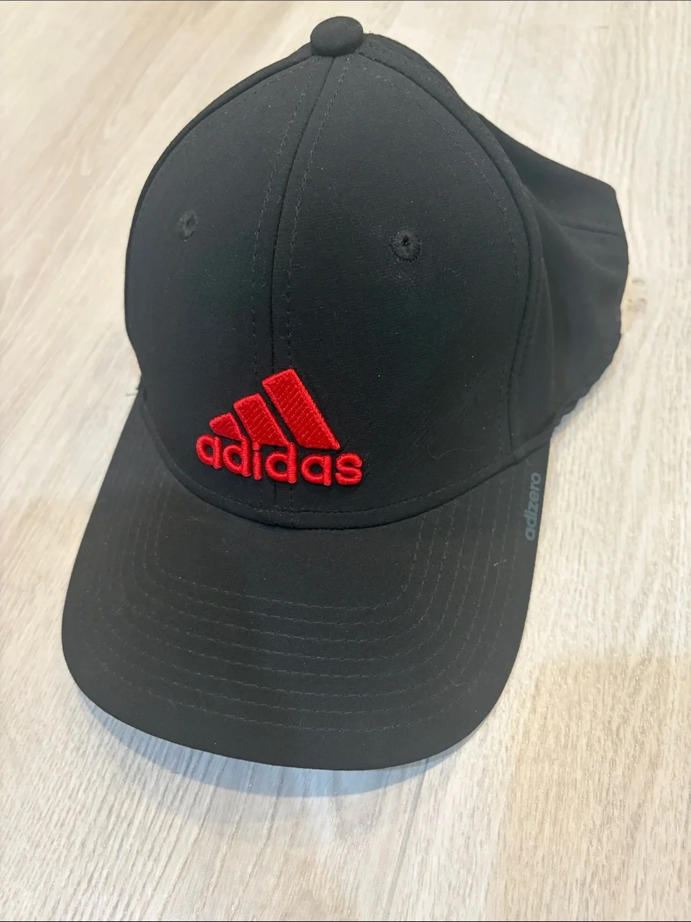 adidas Black Hat with Red Embroidered Logo